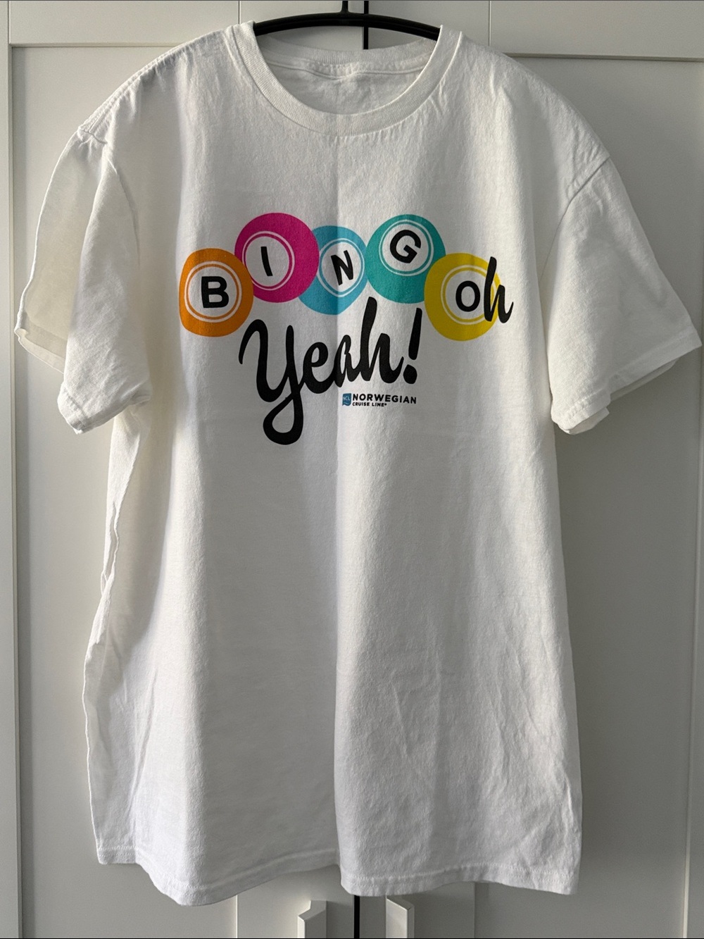 NWOT Norwegian Cruise Adult Unisex Bingo Oh Yeah! Short Sleeve T-shirt Size M